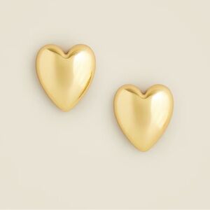 J Crew Gold Heart Oversized Earrings